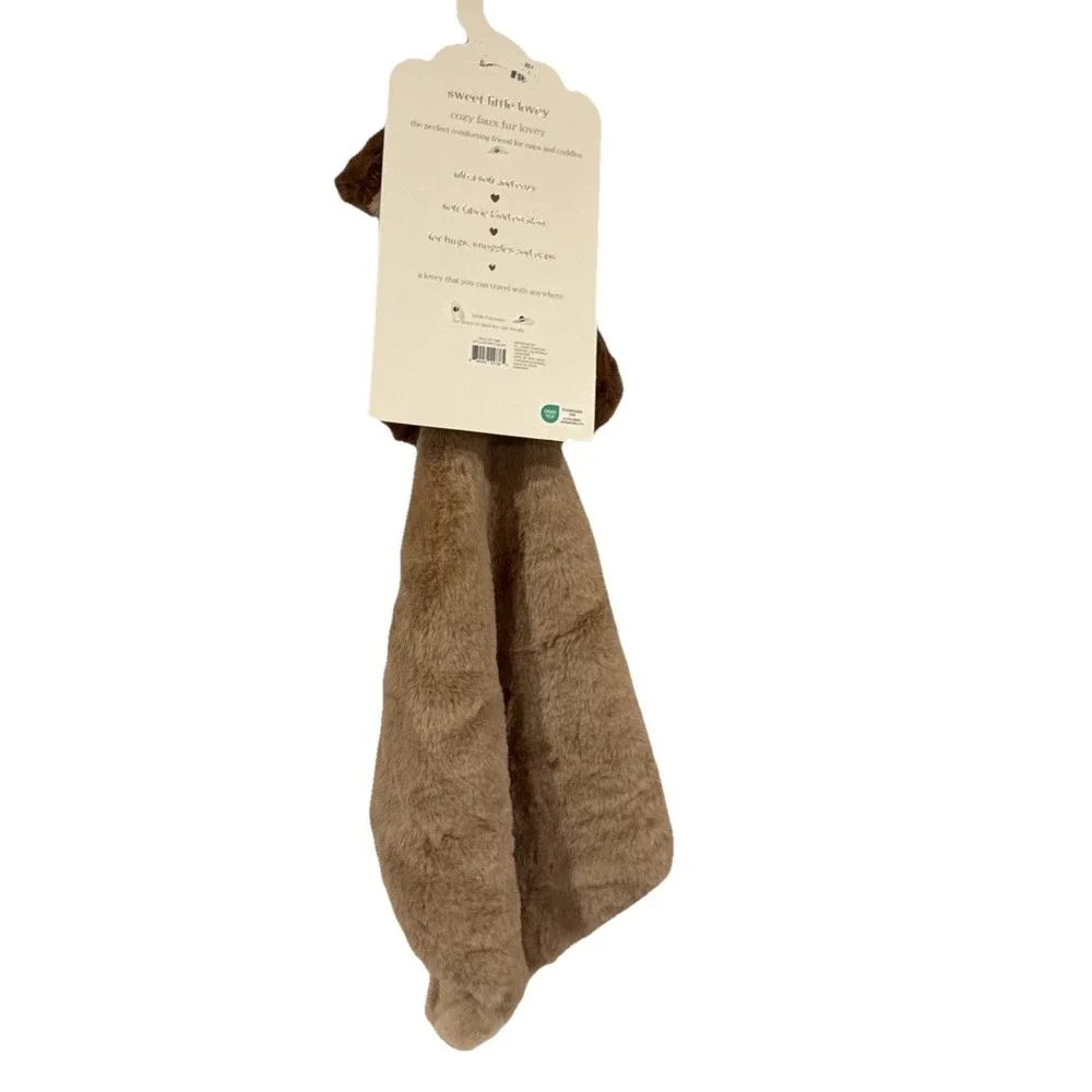 NWT SL Fashions Baby Puppy Lovey Plush‎ Taupe Brown Infant Dog Security Blanket